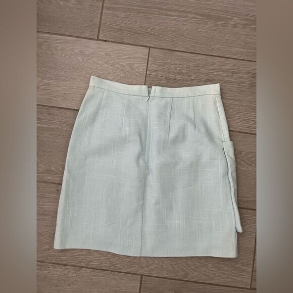 Whistles Linen Blend Skirt Preppy size 6 Light Baby Blue - Picture 3 of 6